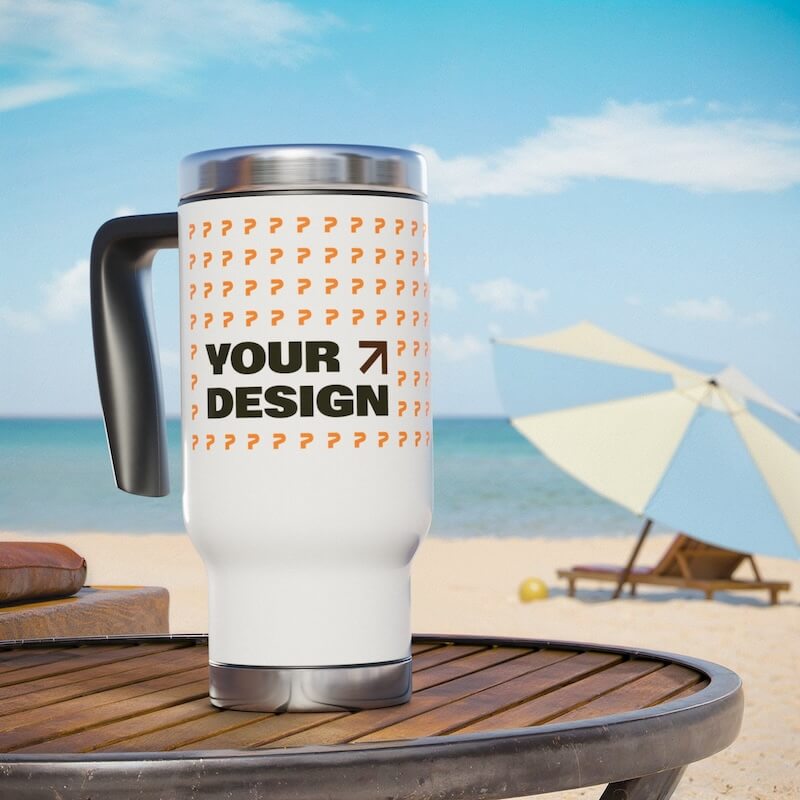 Stainless Steel Travel Mug With Handle 14oz with design Custom Enamel Mug 20