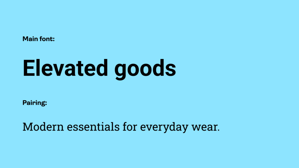 01 Roboto A Roboto and Roboto Slab font pairing: an example of the best fonts for t-shirts.
