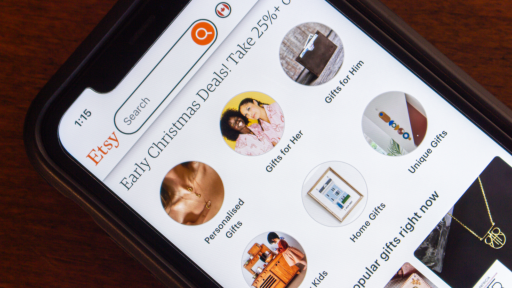 Is it possible to sell on Etsy without a business license A mobile phone screen with Etsy’s app open.